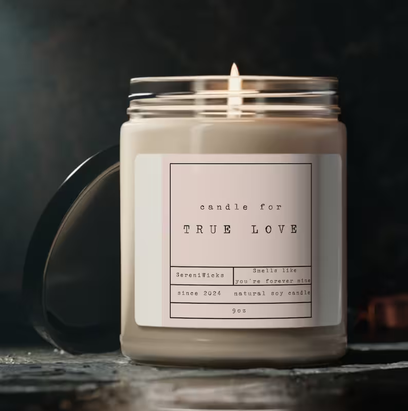 True Love Quote Candle