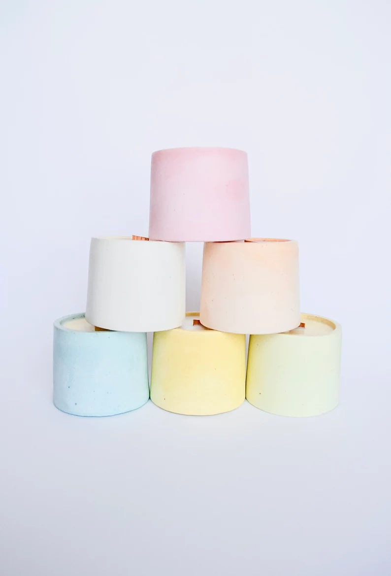Concrete Colored Candle