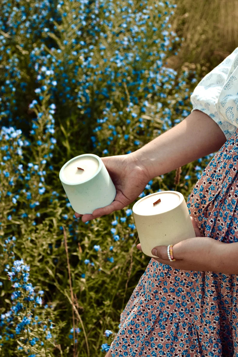 Concrete Colored Candle