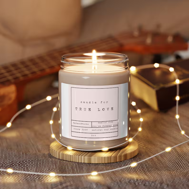 True Love Quote Candle